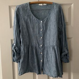 Button down peplum blouse